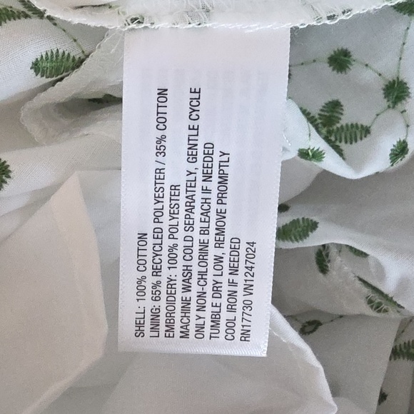 A New Day Women's White & Green Embroidery Maxi Sleeveless Dress Size XL NWT - Picture 7 of 7